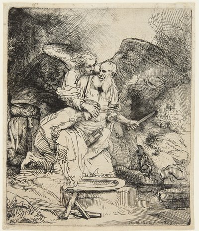 Ábrahám áldozata alkotó: Rembrandt van Rijn