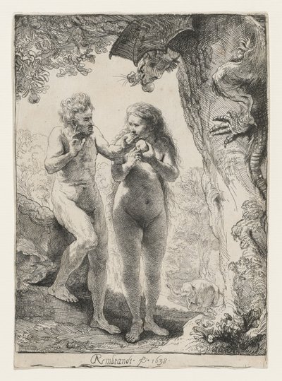Ádám és Éva, 1638 alkotó: Rembrandt van Rijn