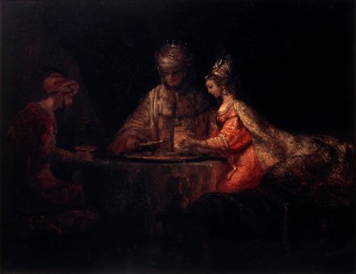 Ahasvérus, Hámán és Eszter, 1660. alkotó: Rembrandt van Rijn
