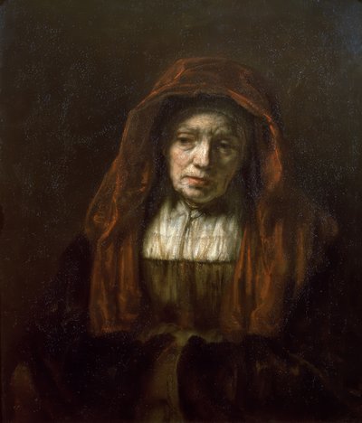 Idős nő fejkendővel alkotó: Rembrandt van Rijn