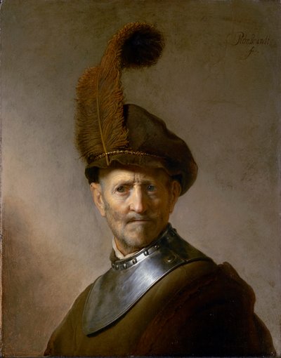 Egy öreg katonaviseletben (korábbi nevén Rembrandt apjának portréja), 1630 körül alkotó: Rembrandt van Rijn