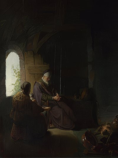 Anna és a vak Tobit. 1630 körül alkotó: Rembrandt van Rijn