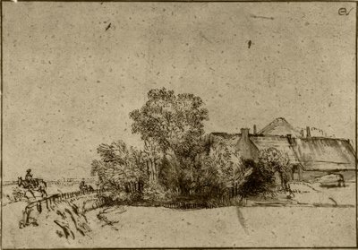 Parasztház Amsteldijkben alkotó: Rembrandt van Rijn