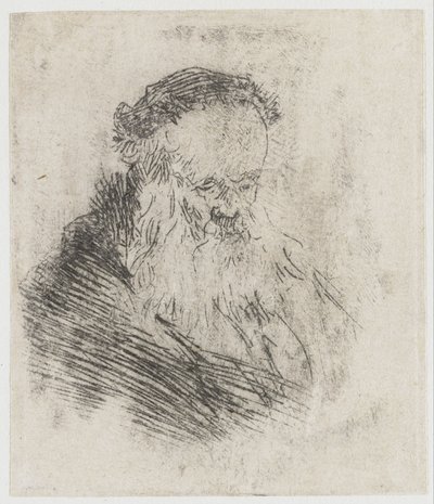 Magas homlokú, szakállas öregember alkotó: Rembrandt van Rijn