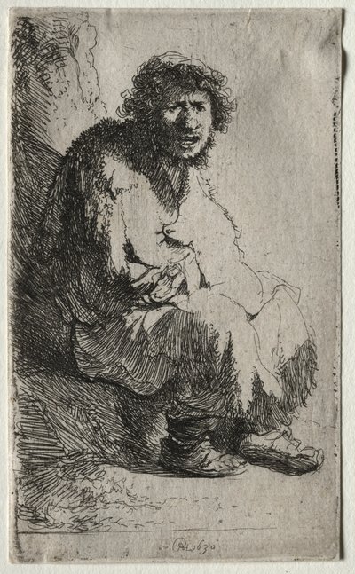 Bankon ülő koldus, 1630. alkotó: Rembrandt van Rijn