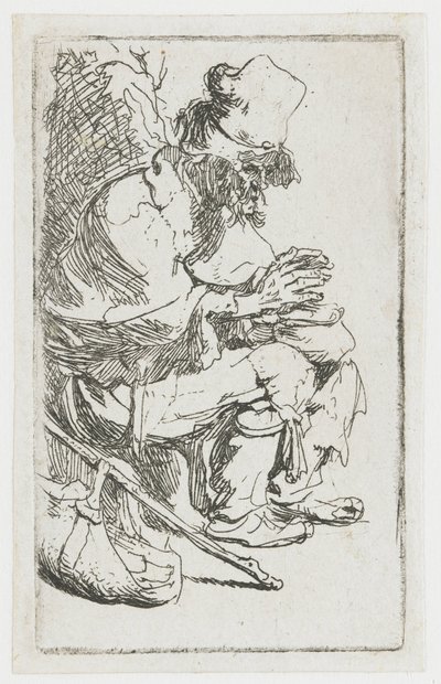 Koldus, aki a kezét melegíti alkotó: Rembrandt van Rijn