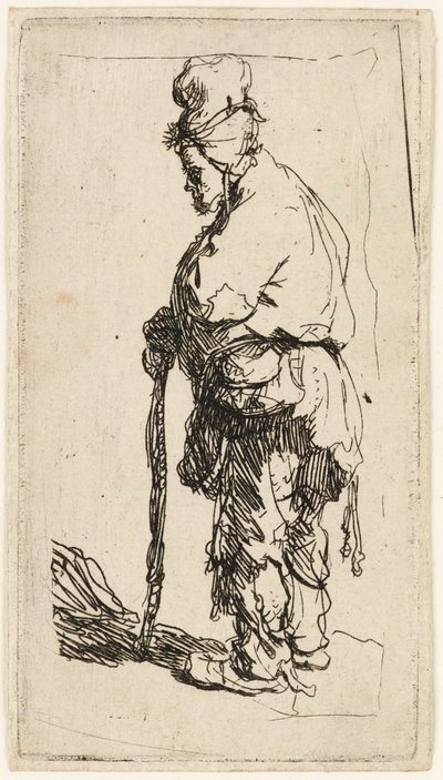 Botra támaszkodó koldus, 1630 körül. alkotó: Rembrandt van Rijn