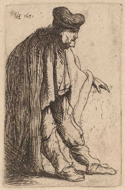 Koldus kinyújtott bal kezével alkotó: Rembrandt van Rijn