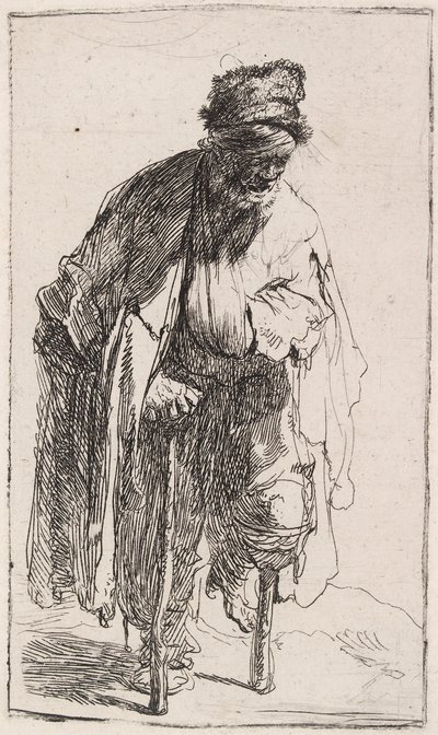 Falábú koldus, 1630 körül. alkotó: Rembrandt van Rijn