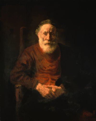 Egy vörös köpenyes öregember portréja alkotó: Rembrandt van Rijn