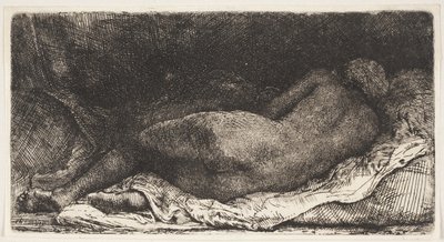 Fekete afrikai lány fekve alkotó: Rembrandt van Rijn