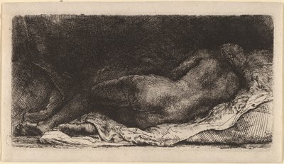 Fekete nő fekve alkotó: Rembrandt van Rijn