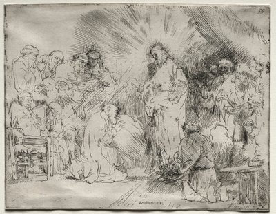 Krisztus megjelenése az apostoloknak, 1656. alkotó: Rembrandt van Rijn