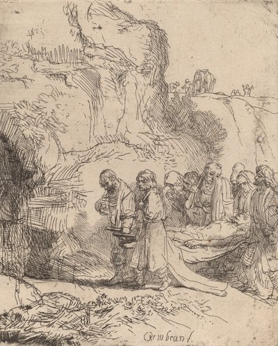 Krisztust a sírba vitték, c. 1645. alkotó: Rembrandt van Rijn