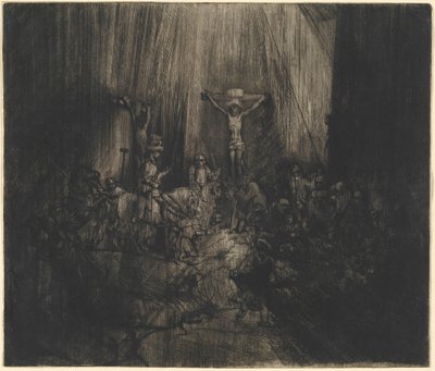 A két tolvaj között keresztre feszített Krisztus (A három kereszt) alkotó: Rembrandt van Rijn
