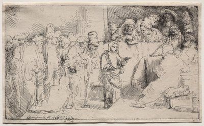 Krisztus vitázik az orvosokkal: vázlat alkotó: Rembrandt van Rijn