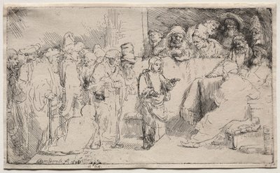 Krisztus vitatkozik az orvosokkal: Vázlat, 1652. alkotó: Rembrandt van Rijn