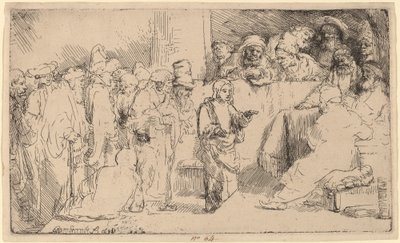 Krisztus vitázik az orvosokkal: vázlat alkotó: Rembrandt van Rijn