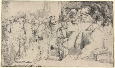 Krisztus vitázik az orvosokkal: vázlat alkotó: Rembrandt van Rijn