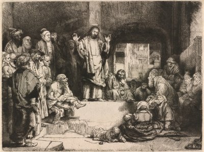 Krisztus prédikál (A kis sír) alkotó: Rembrandt van Rijn