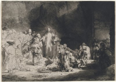 Krisztus prédikál (A száz guldenes metszet) alkotó: Rembrandt van Rijn