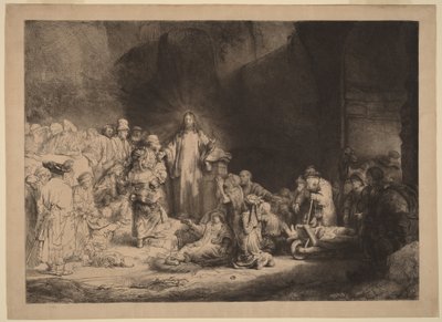 Krisztus prédikál (A száz guldenes metszet) alkotó: Rembrandt van Rijn