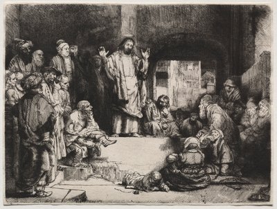 Krisztus prédikációja La Petite Tombe, c. 1657. alkotó: Rembrandt van Rijn