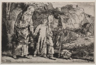 Krisztus visszatér a templomból szüleivel, 1654. alkotó: Rembrandt van Rijn