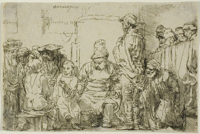 Krisztus ülve vitázik az orvosokkal alkotó: Rembrandt van Rijn