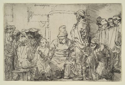 Krisztus ülve vitázik az orvosokkal, 1654. alkotó: Rembrandt van Rijn