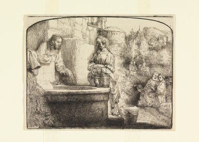 Krisztus és a szamáriai asszony alkotó: Rembrandt van Rijn
