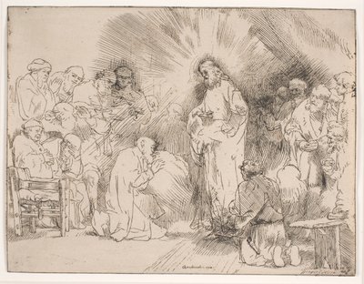 Krisztus megjelenése az apostoloknak alkotó: Rembrandt van Rijn