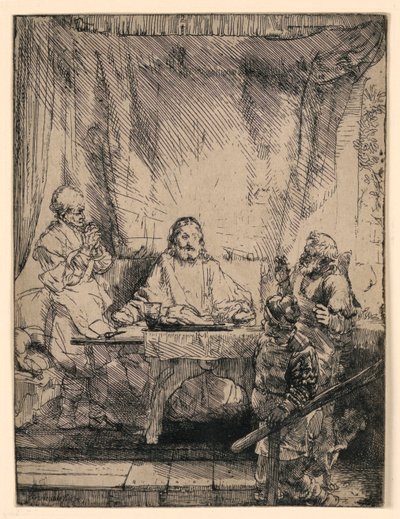 Krisztus Emmausban: A nagyobb tányér alkotó: Rembrandt van Rijn
