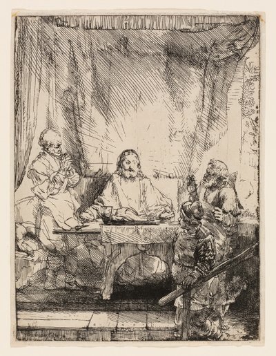 Krisztus Emmausban: A nagyobb tányér alkotó: Rembrandt van Rijn
