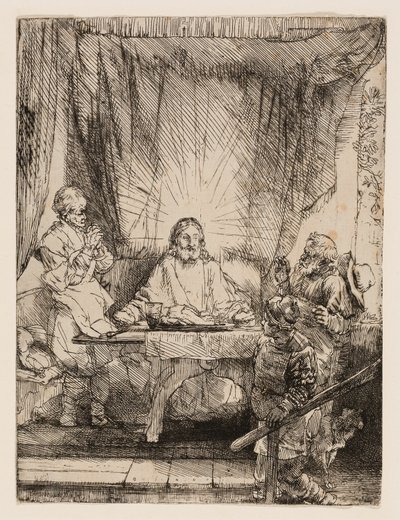 Krisztus Emmausban: A nagyobb tányér alkotó: Rembrandt van Rijn