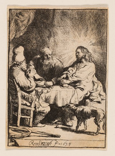Krisztus Emmausban: A kisebb tányér alkotó: Rembrandt van Rijn