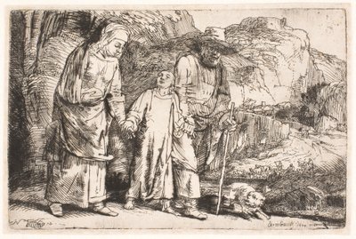 Krisztus szülei között, a templomból hazatérve alkotó: Rembrandt van Rijn