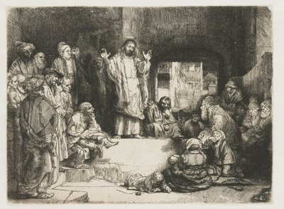 Krisztus prédikál („A kis sír”) alkotó: Rembrandt van Rijn