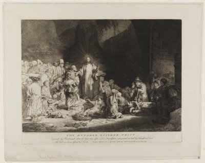 Krisztus a betegek körében, miközben a kisgyermekeket fogadja alkotó: Rembrandt van Rijn
