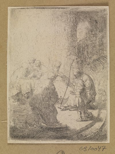 Krisztus mint gyermek és az írástudók. Kis tányér alkotó: Rembrandt van Rijn