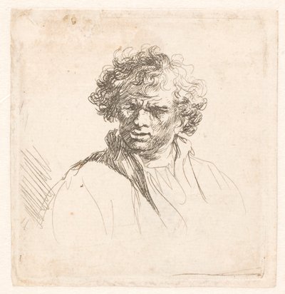 Göndör fejű, nyűgös szájú férfi alkotó: Rembrandt van Rijn