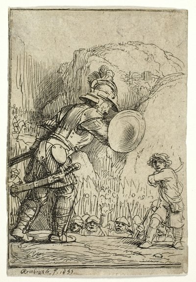 Dávid és Góliát alkotó: Rembrandt van Rijn