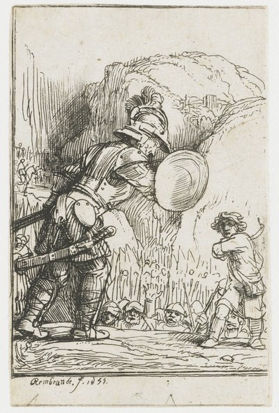 Dávid és Góliát alkotó: Rembrandt van Rijn