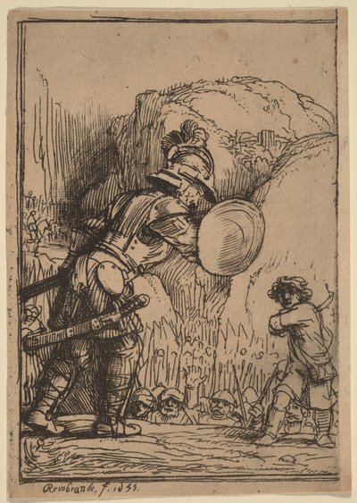 Dávid és Góliát alkotó: Rembrandt van Rijn