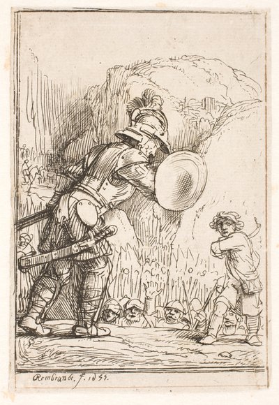 Dávid és Góliát alkotó: Rembrandt van Rijn
