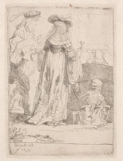 A fiatal pár és a halál alkotó: Rembrandt van Rijn