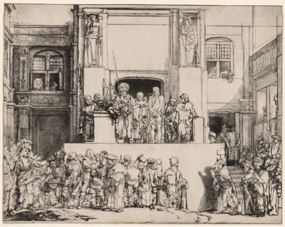 Ecce Homo. Krisztus bemutatott a népnek, 1655. alkotó: Rembrandt van Rijn