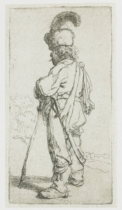 Egy lengyel egy bottal alkotó: Rembrandt van Rijn
