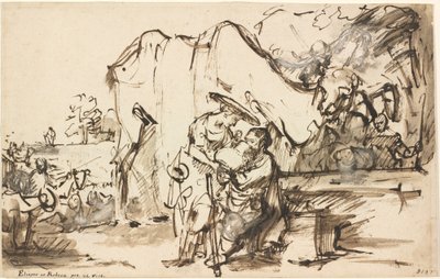 Eliezer és Rebecca a kútnál alkotó: Rembrandt van Rijn