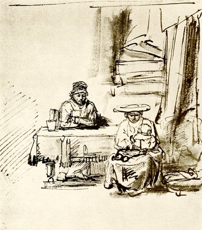 Családi jelenet alkotó: Rembrandt van Rijn